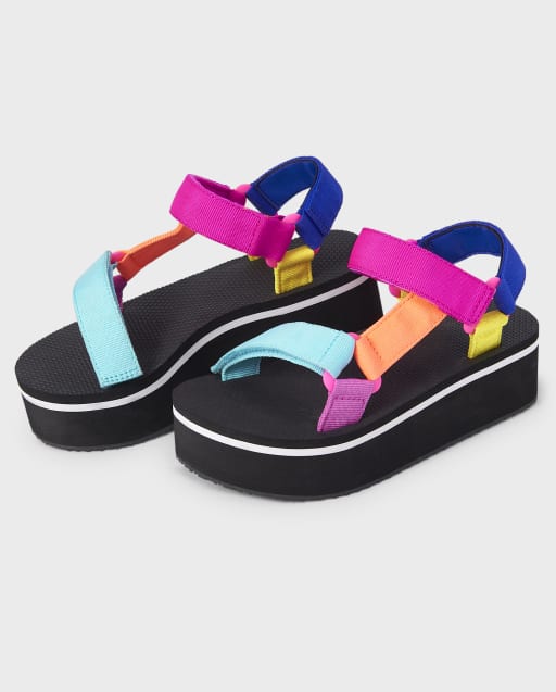 Tween Girls Colorblock Platform Sandals