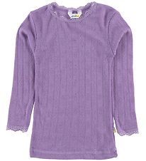 Joha Blouse - Wool/Silk - Purple w. Pointelle