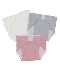 MaMaMeMo Doll diapers - 3-Pack - White/Grey/Pink
