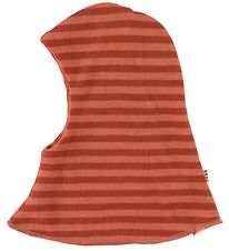 Joha Balaclava - Wool - 2-layer - Reversible - Orange/Red Stripe