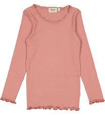 Wheat Blouse - Rib - Lace - Old Rose