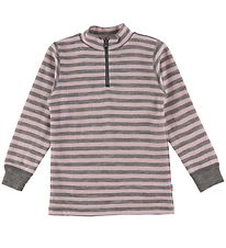 Joha Blouse w. Zipper - Wool - Pink/Grey