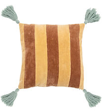 Bloomingville Mini Cushion - 40x40 cm - Hello - Brown w. Stripes