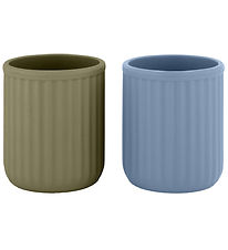 Mikk-Line Cups - 2-Pack - Silicone - Faded Denim/Dried Herb