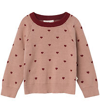 Lil' Atelier Blouse - Knitted - NmfSaran - Nougat w. Hearts