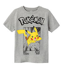Name It T-shirt - NkmNoisi Pokémon - Noos - Grey Melange