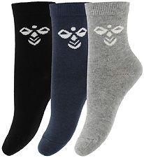 Hummel Socks - HMLSutton - 3-pack - Black/Navy/Grey Melange