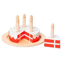 MaMaMeMo Play Food - Birthday Cake w. Danish flag - Wood